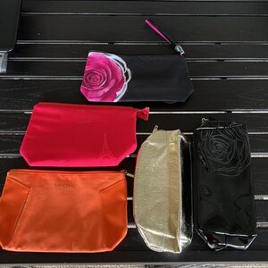 LANCÔME MAKEUP BAG BUNDLE. YOU GEY ALL FIVE PICTURED! All NEW/NEVER USED NWOT